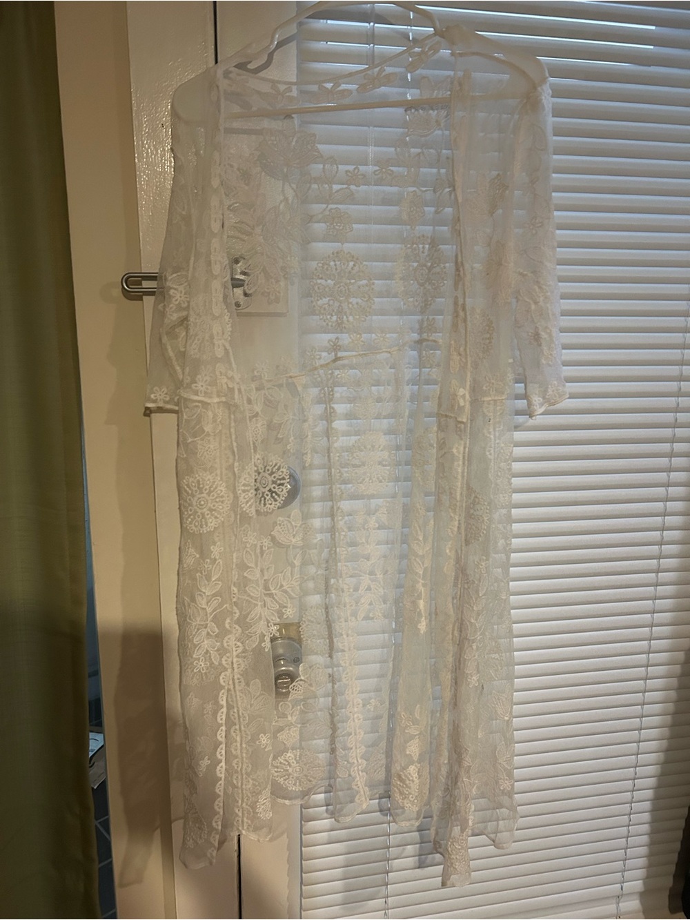 Cupshe White Lace Sheer Swim Coverup